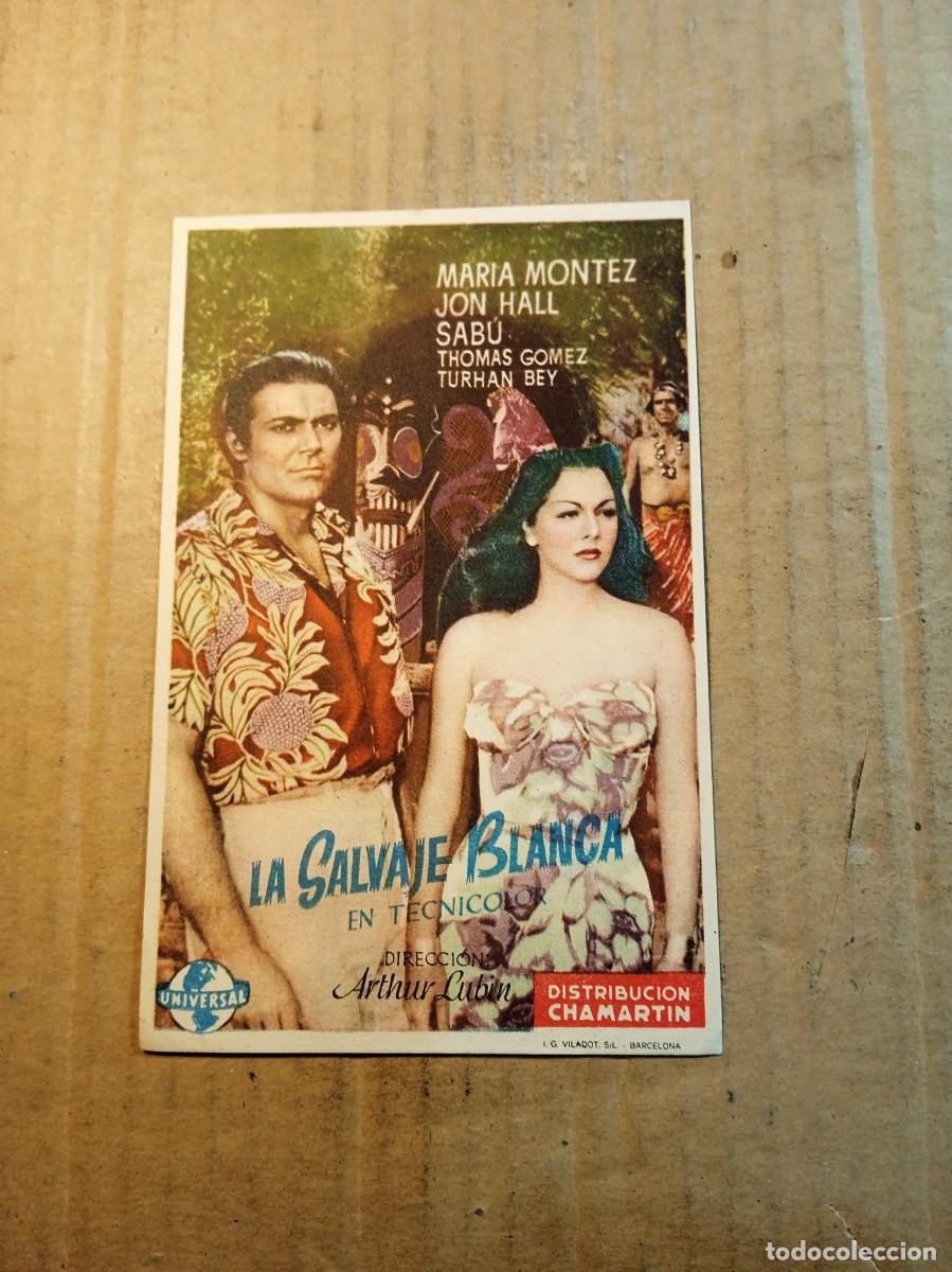  Flyers Publicitaires de films Anciens: FOLLETO DE MANO SIN PUBLICIDAD LA SALVAJE BLANCA