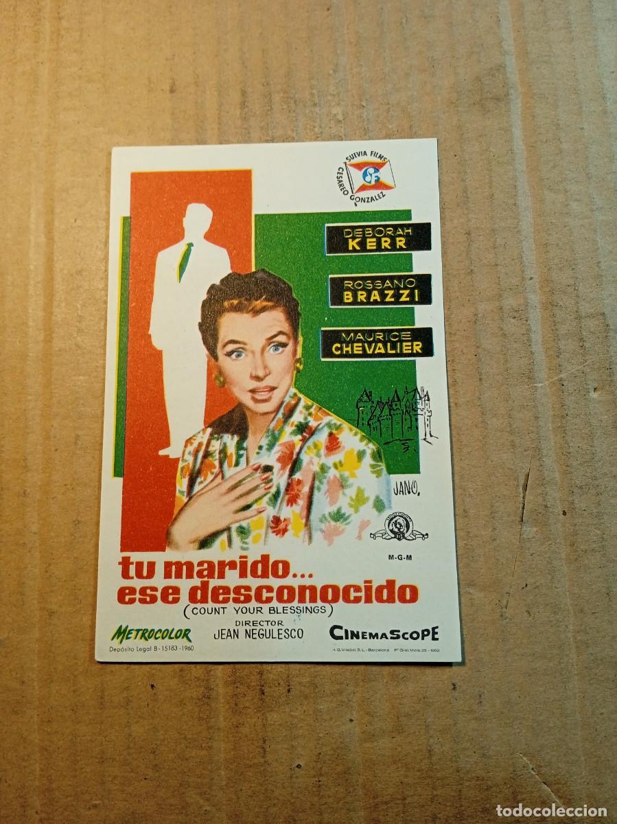 Cine: FOLLETO DE MANO SIN PUBLICIDAD TU MARIDO... ESE DESCONICDO