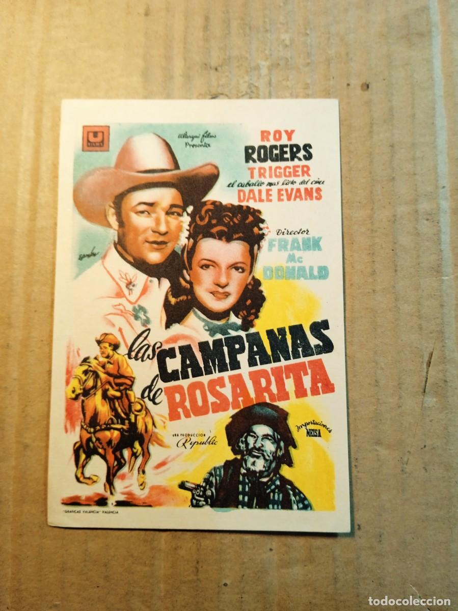 Cine: FOLLETO DE MANO SIN PUBLICIDAD LAS CAMPANAS DE ROSARITA