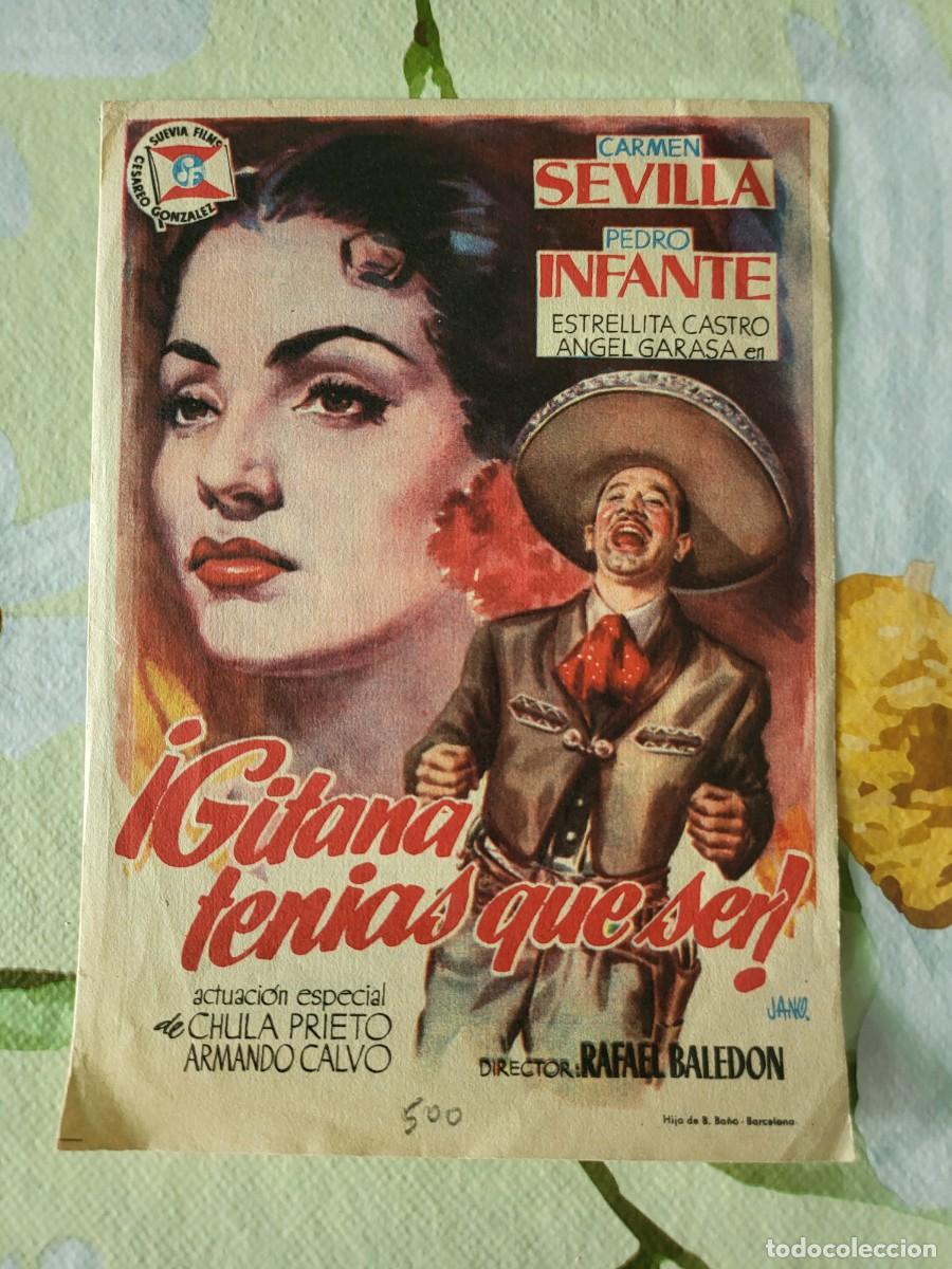Cine: Carmen Sevilla / Pedro Infante programa de mano de la pel&iacute;cula Gitana tenias que ser...