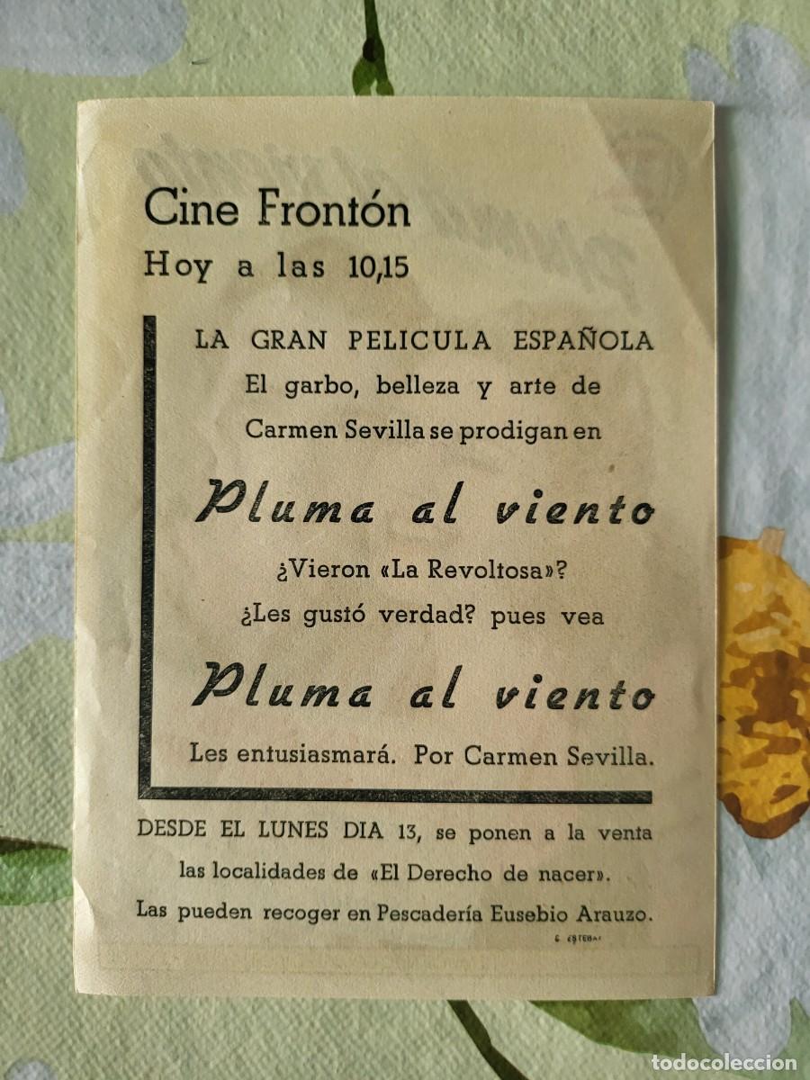 Cine: Carmen Sevilla programa de mano de la pel&iacute;cula Pluma al viento... - Foto 2