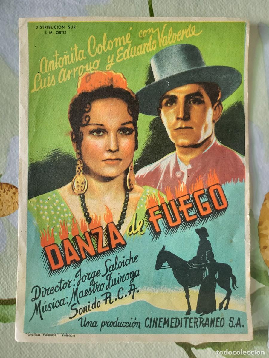 Cine: Anto&ntilde;ita Colome programa de mano de la pel&iacute;cula Danza de fuego...