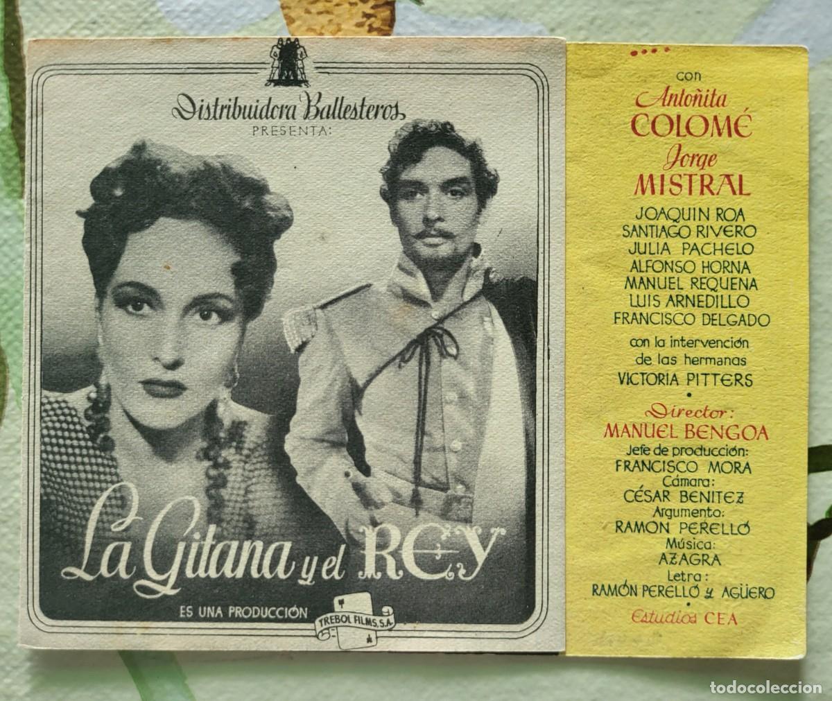Cine: Anto&ntilde;ita Colome programa de mano doble de la pel&iacute;cula La gitana y El rey...