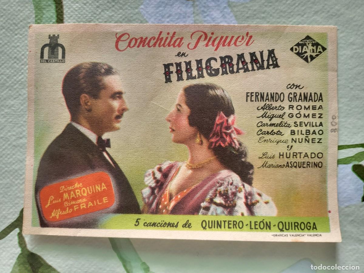 Cine: Conchita Piquer programa de mano de la pel&iacute;cula Filigrana...