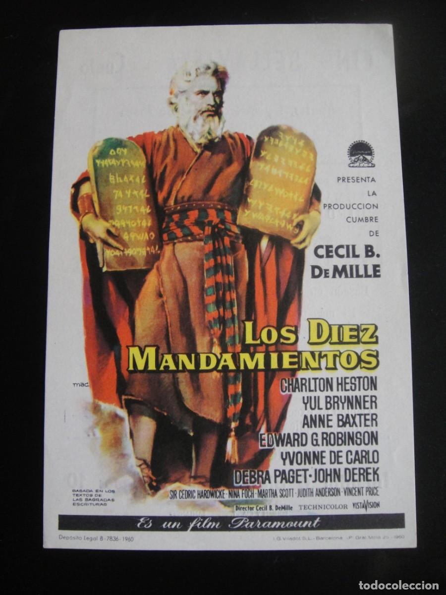 Cine: los diez mandamientos , folleto de mano , publicidad cine bellavista , cueto