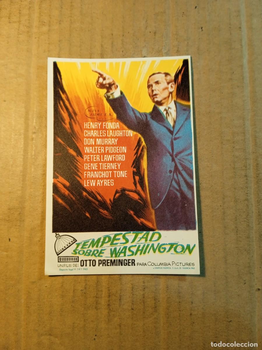  Flyers Publicitaires de films Anciens: FOLLETO DE MANO SIN PUBLICIDAD TEMPESTAD SOBRE WASHINGTON