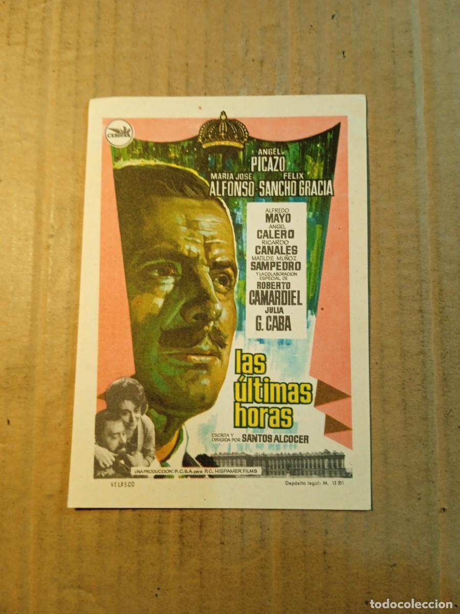  Foglietti di film di film antichi di cinema: FOLLETO DE MANO SIN PUBLICIDAD LAS ULTIMAS HORAS