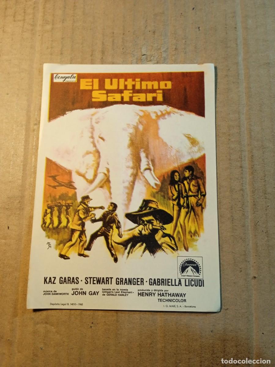  Flyers Publicitaires de films Anciens: FOLLETO DE MANO SIN PUBLICIDAD EL ULTIMO SAFARI