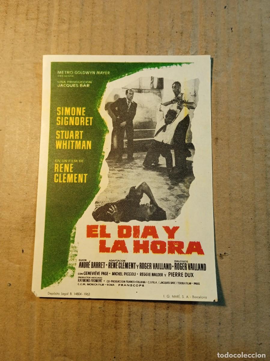 Cine: FOLLETO DE MANO SIN PUBLICIDAD EL DIA Y LA HORA