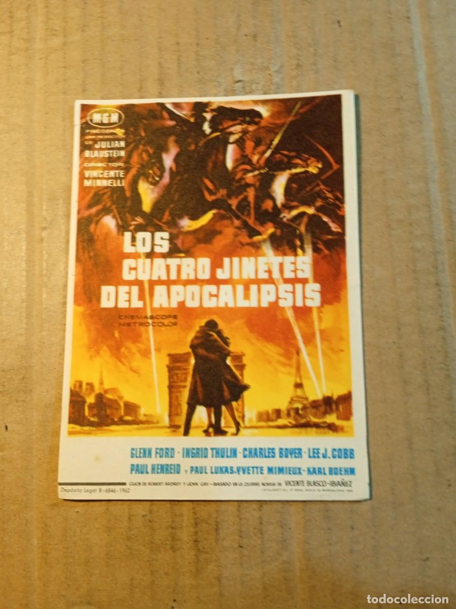 Cine: FOLLETO DE MANO SIN PUBLICIDAD LOS CUATRO JINETES DEL APOCALIPSIS