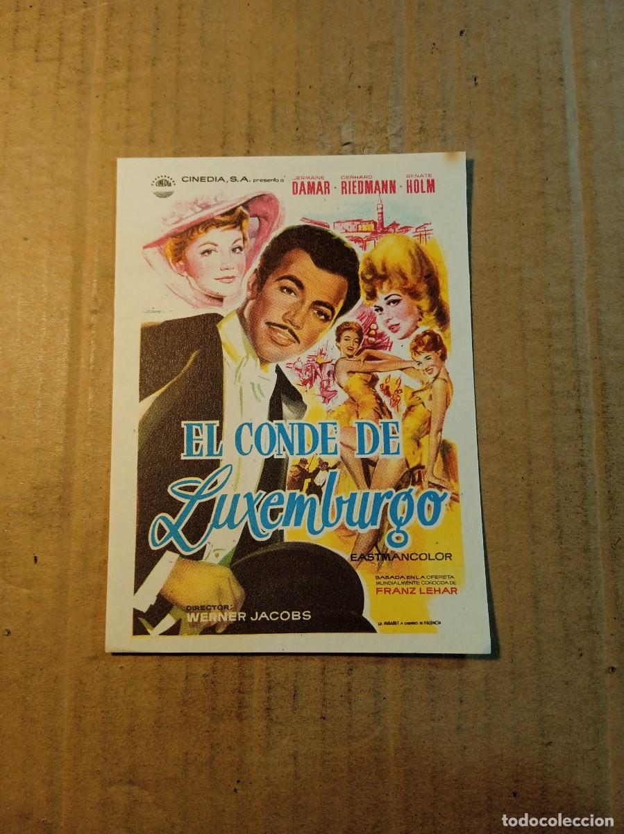 Cine: FOLLETO DE MANO SIN PUBLICIDAD EL CONDE DE LUXEMBURGO