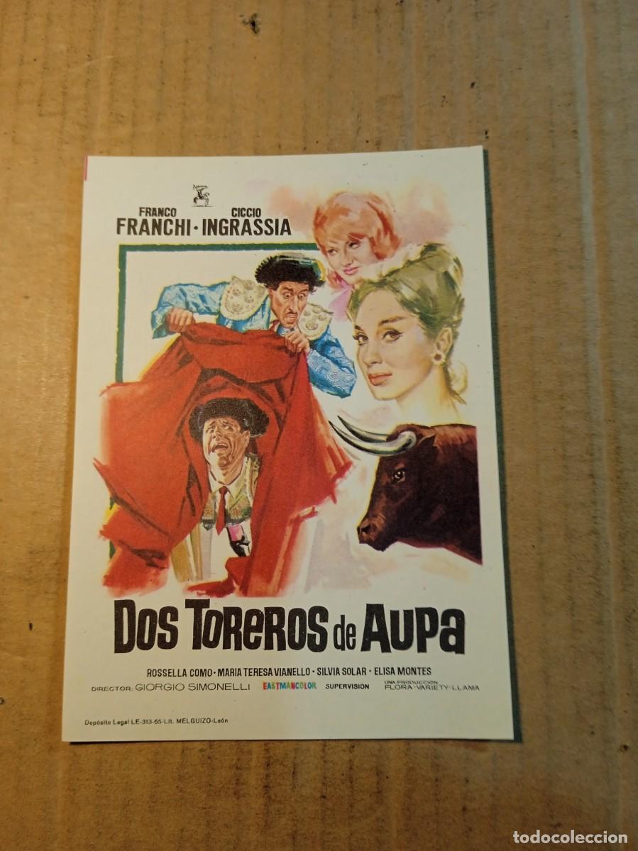 Cine: FOLLETO DE MANO SIN PUBLICIDAD DOS TOREROS DE AUPA