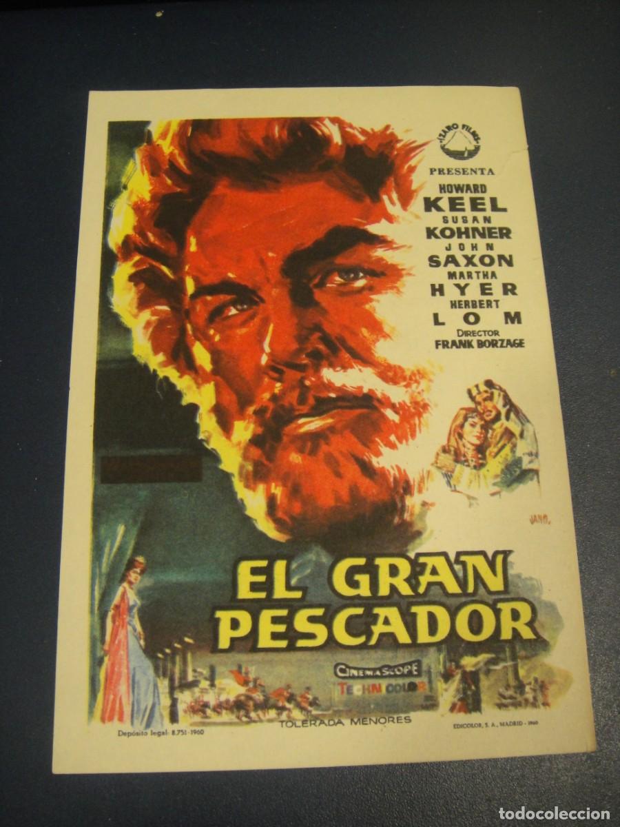 Cine: el gran pescador , folleto de mano , publicidad cine mundial , la bisbal