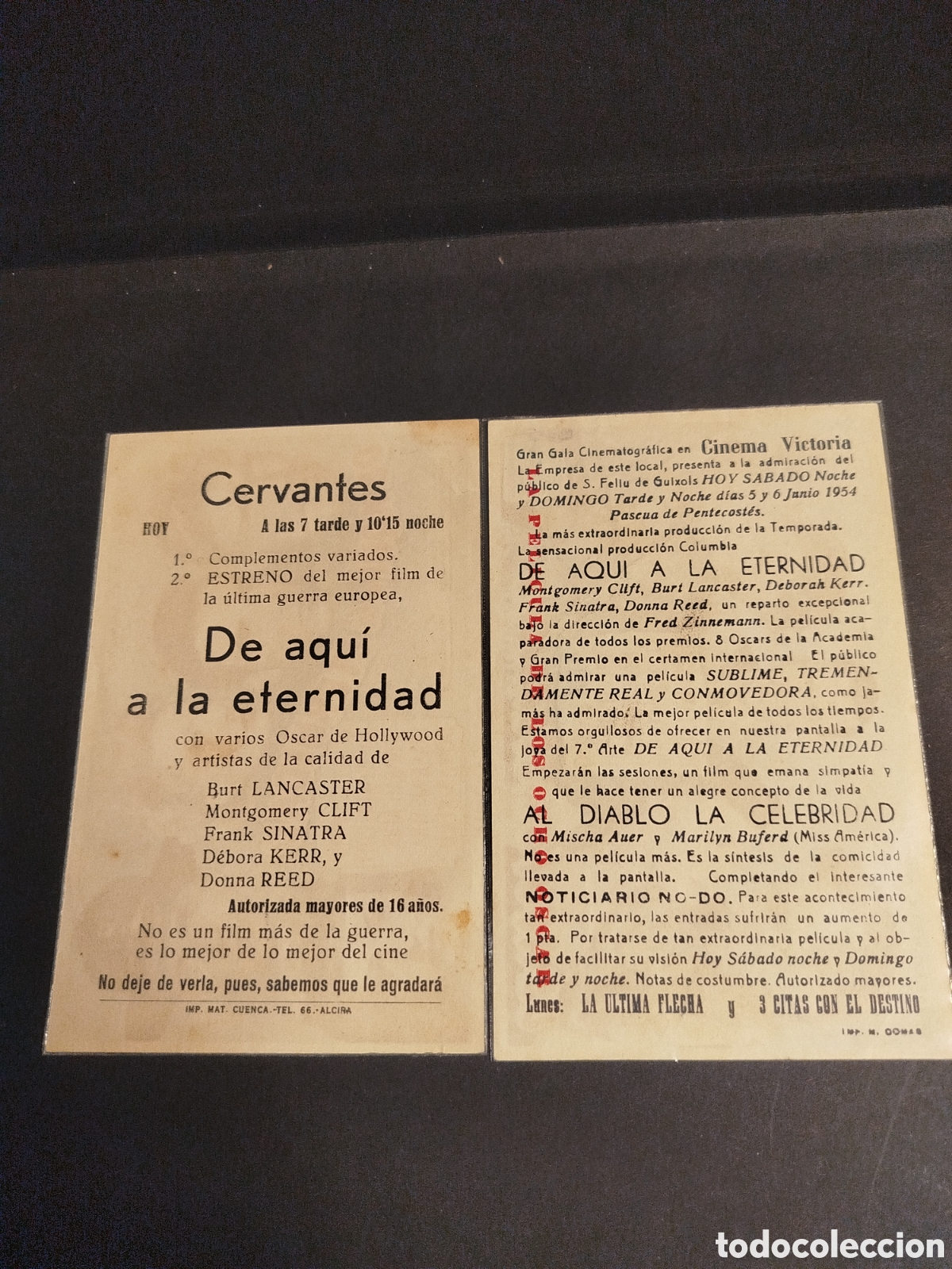 Cine: DE AQU&Iacute; A LA ETERNIDAD 2 PROGRAMAS C/P - Foto 2