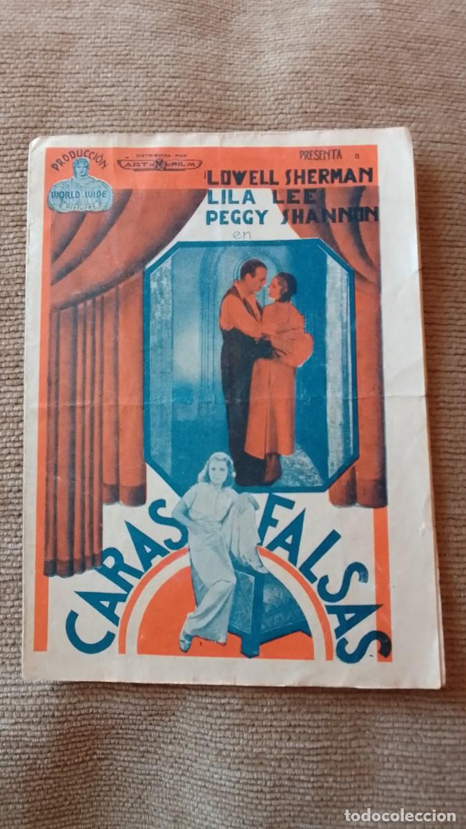 Cine: PROGRAMA DE CINE. DOBLE. CARAS FALSAS. 1933. EL JARDIN. LOWELL SHERMAN. DE MANO.