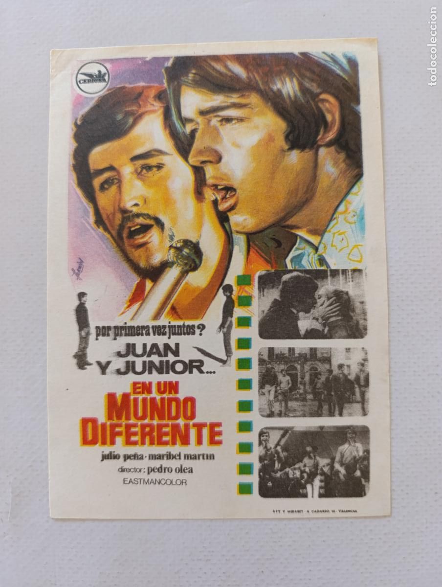 Cine: FOLLETO DE MANO - EN UN MUNDO DIFERENTE - JUAN Y JUNIOR - SIN PUBLICIDAD (149F)
