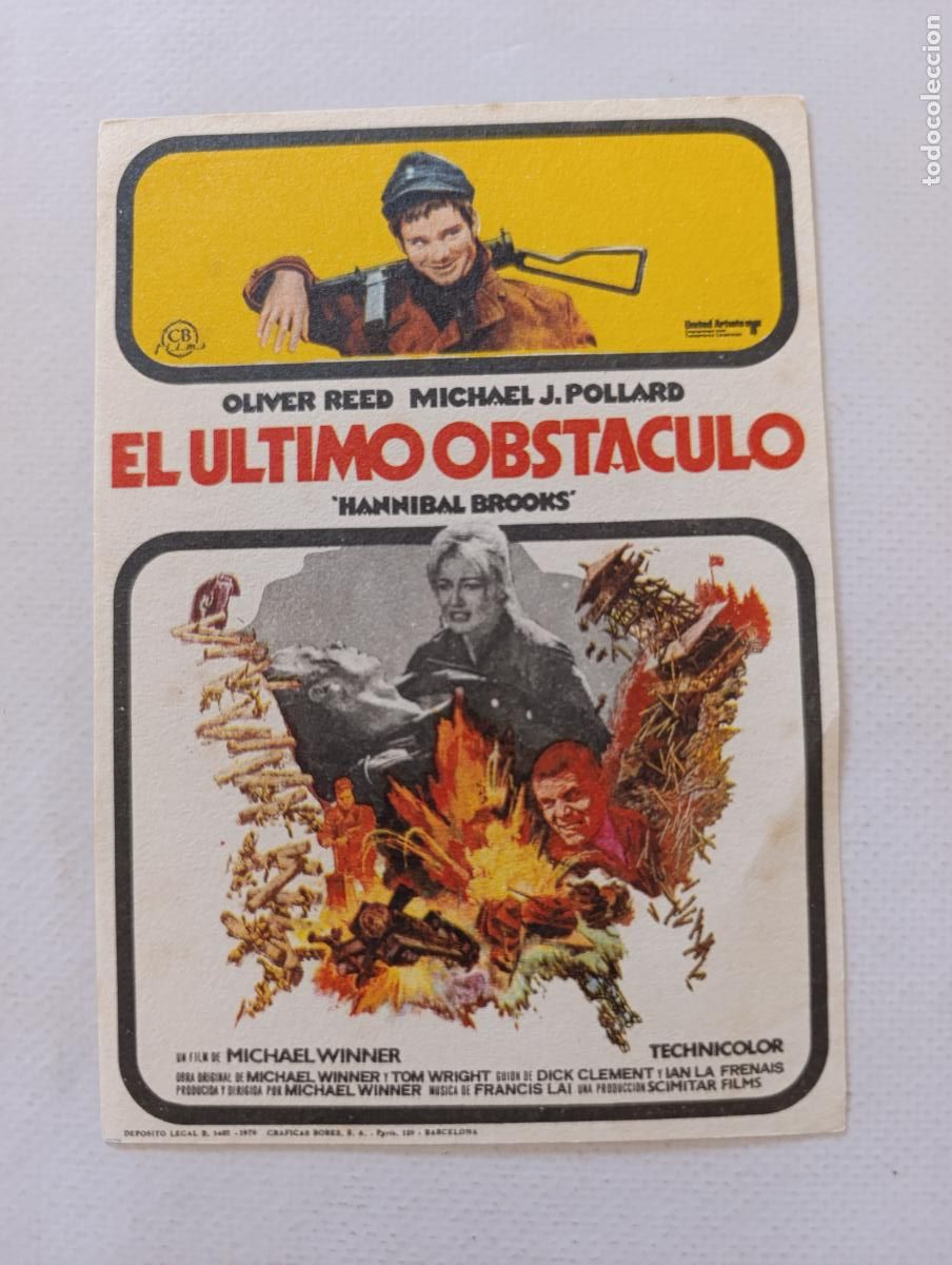 Cine: FOLLETO DE MANO - EL ULTIMO OBSTACULO - OLIVER REED - SIN PUBLICIDAD (149F)