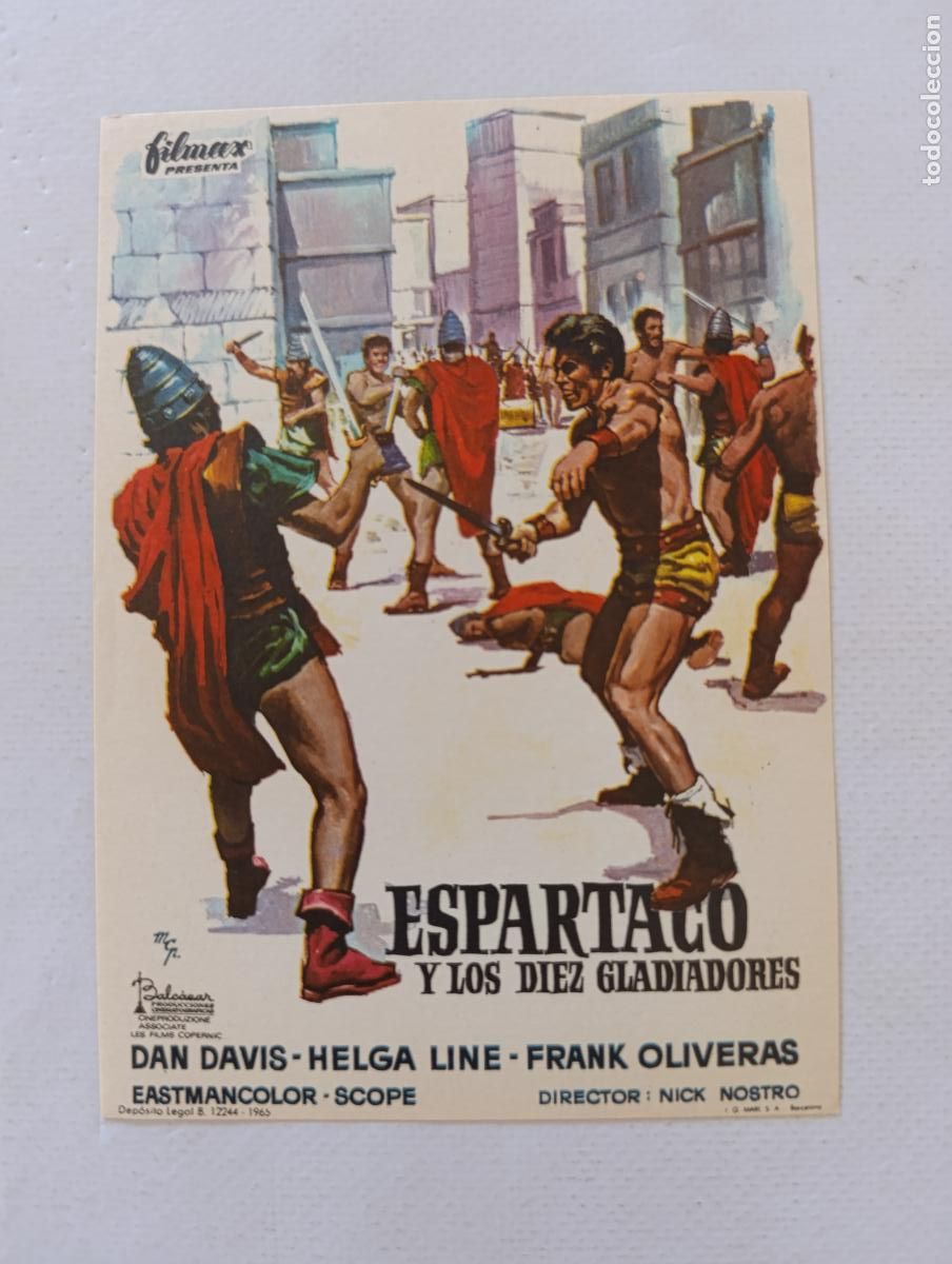 Cine: FOLLETO DE MANO - ESPARTACO Y LOS DIEZ GLADIADORES - SIN PUBLICIDAD (149K)