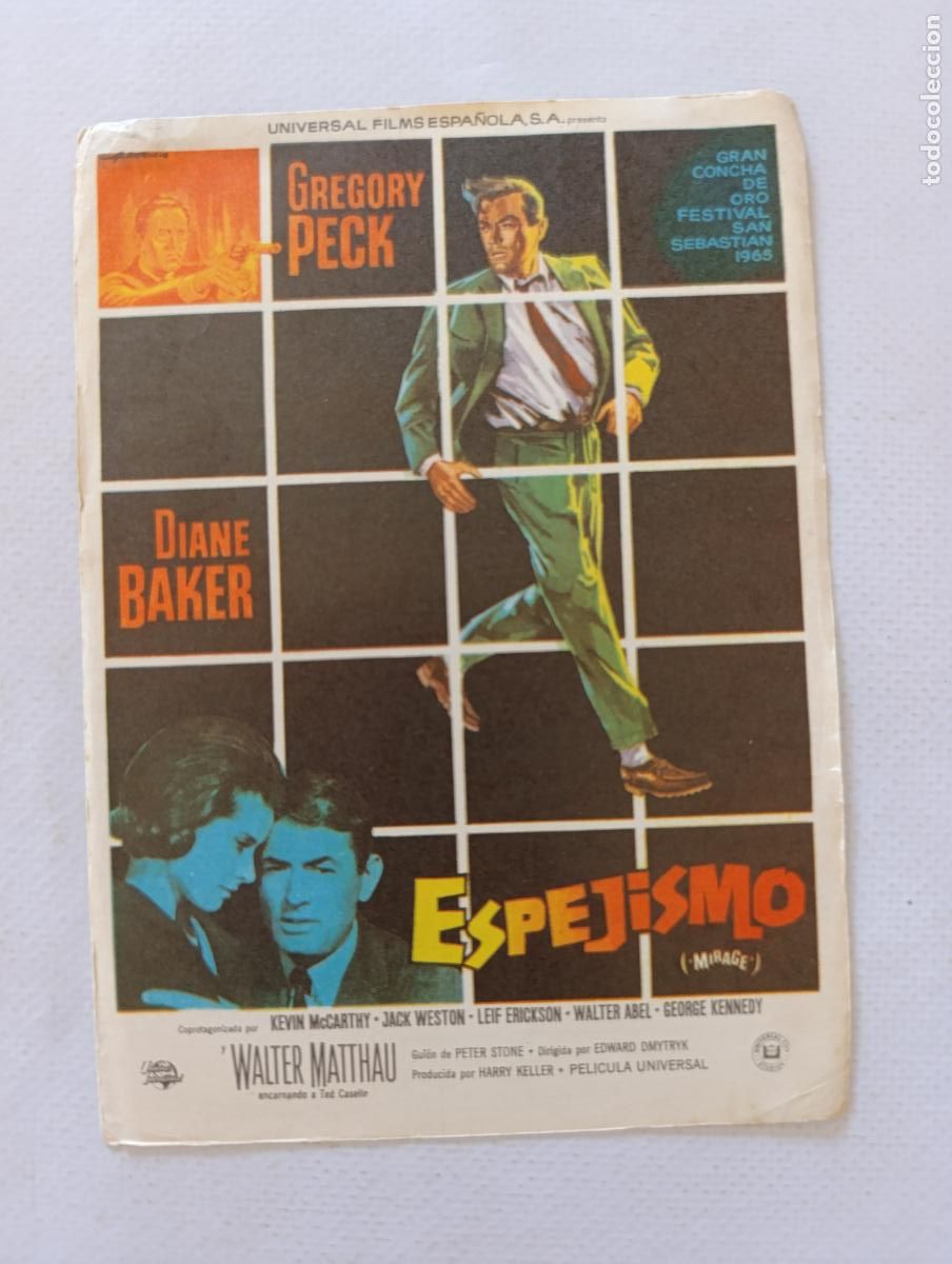 Cine: FOLLETO DE MANO - ESPEJISMO - GREGORY PECK, DIANE BAKER - SIN PUBLICIDAD (149K)