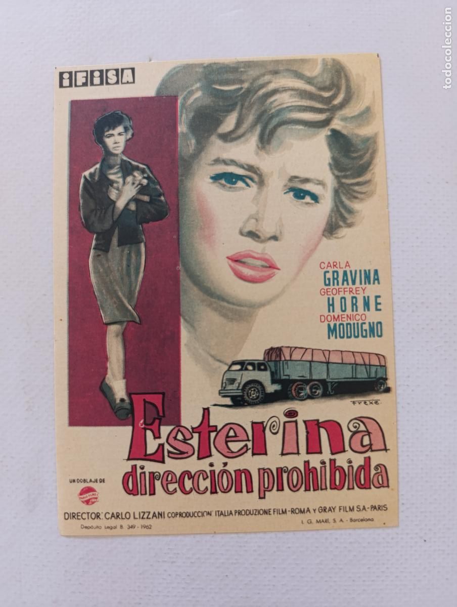 Cine: FOLLETO DE MANO - ESTERINA DIRECCION PROHIBIDA - CARLA GRAVINA - SIN PUBLICIDAD (149K)