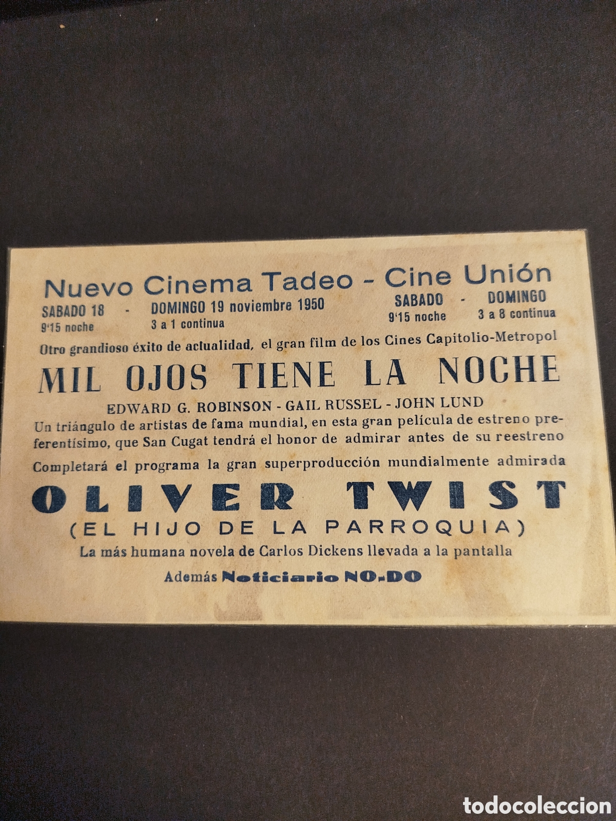Cine: MIL OJOS TIENE LA NOCHE C/P - Foto 2