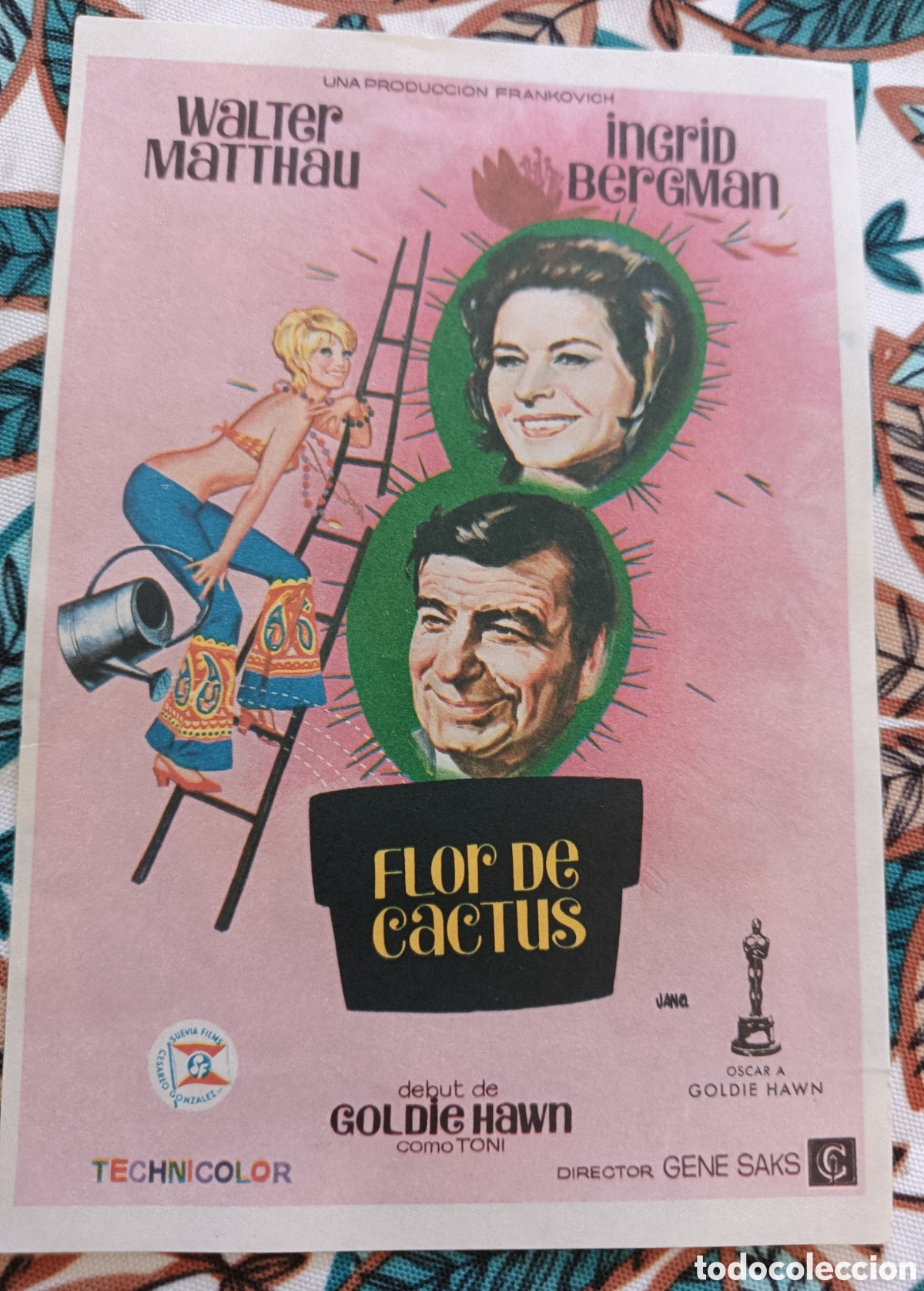 Cine: FLOR DE CACTUS - WALTER MATHAU - INGRID BERGMAN-GOLDIE HAWN - SIN PUBLICIDAD