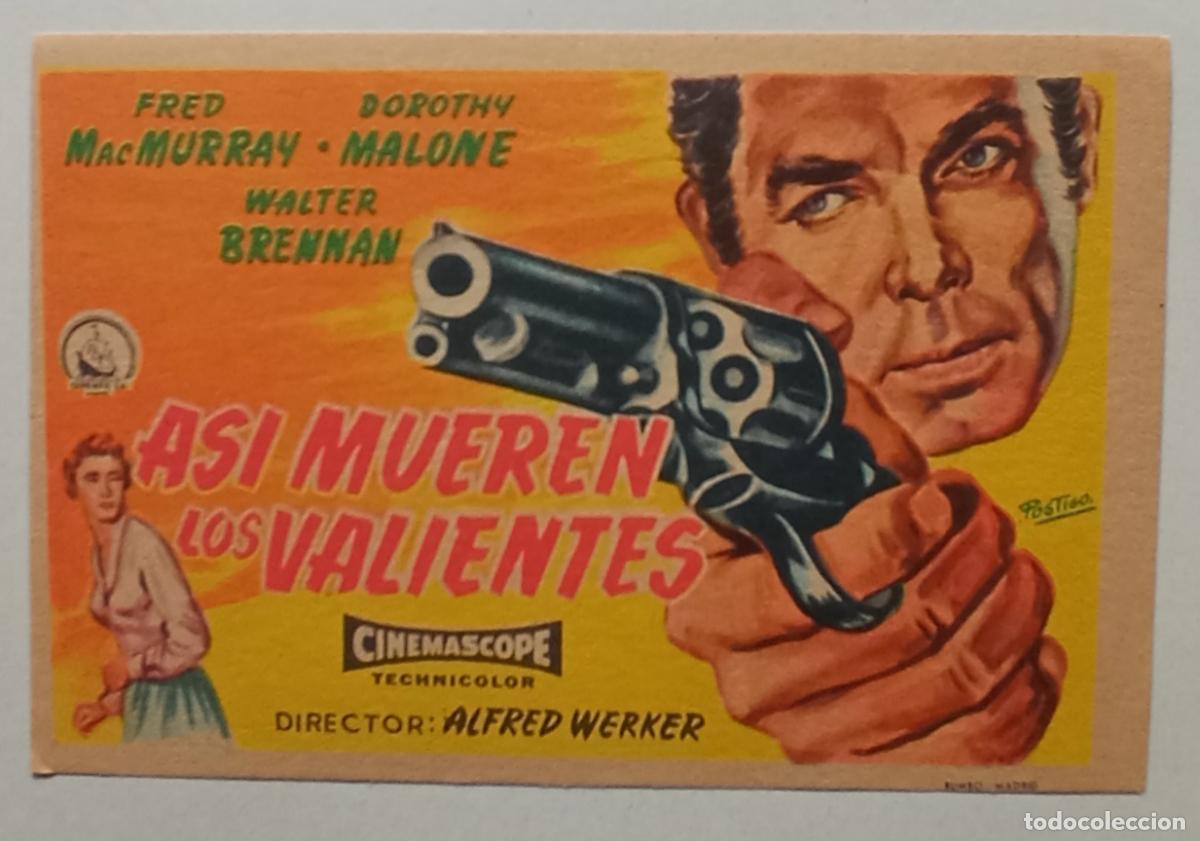 Cine: PROGRAMA DE CINE. FRED MACMURRAY. AS&Iacute; MUEREN LOS VALIENTES. DIBUJO DE POSTIGO