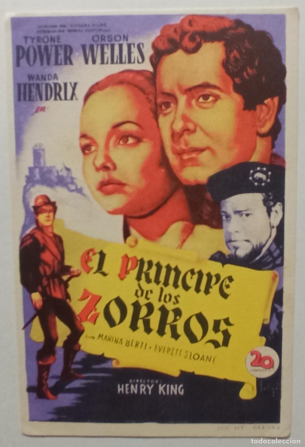 Cine: PROGRAMA DE CINE. TYRONE POWER. EL PR&Iacute;NCIPE DE LOS ZORROS. DIBUJO DE SOLIG&Oacute;.