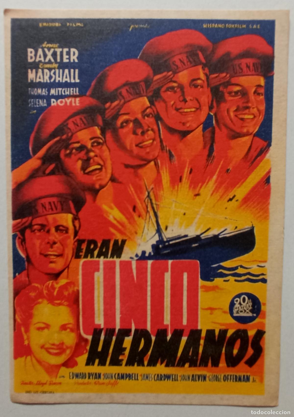Cine: PROGRAMA DE CINE. ANNE BAXTER. ERAN CINCO HERMANOS. DIBUJO DE SOLIG&Oacute;. CINE CUY&Aacute;S. LAS PALMAS