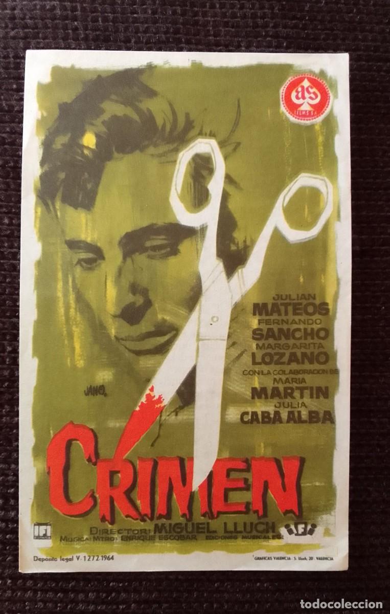 Cine: PROGRAMA DE CINE. CRIMEN. MIGUEL LLUCH. MATEOS. CABA. LOZANO. LAS VEGAS. FIGUERAS. DE MANO.
