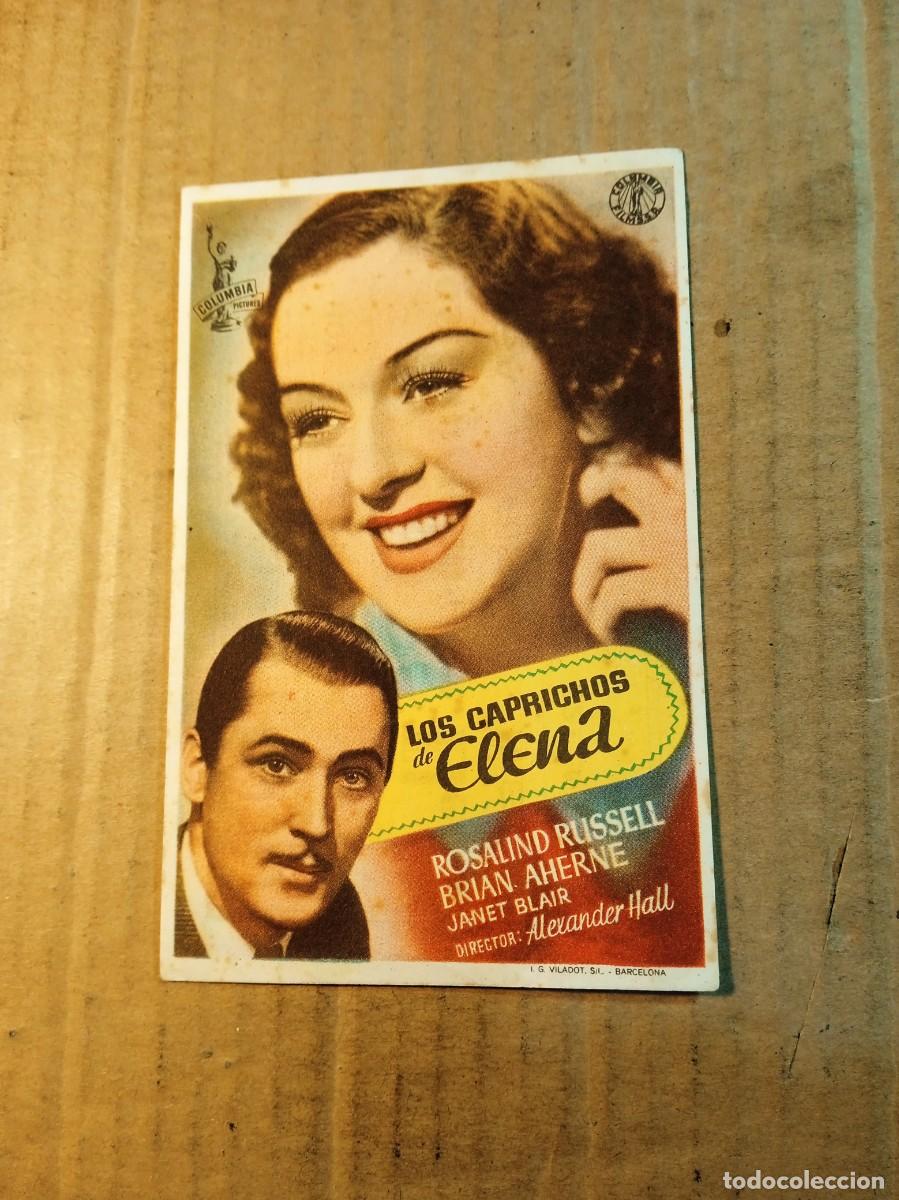 Cine: FOLLETO DE MANO CON PUBLICIDAD LOS CAPRICHOS DE ELENA