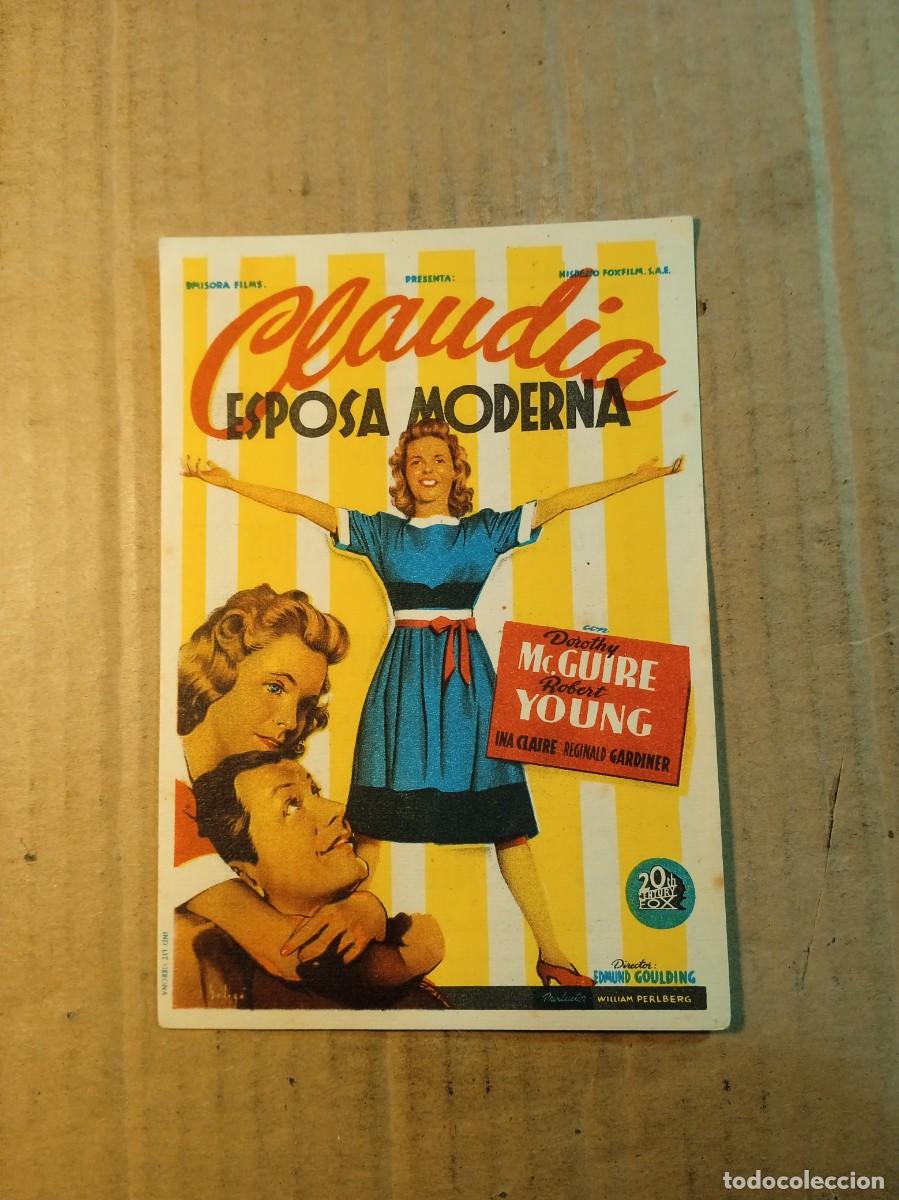 Cine: FOLLETO DE MANO CON PUBLICIDAD CLAUDIA ESPOSA MODERNA