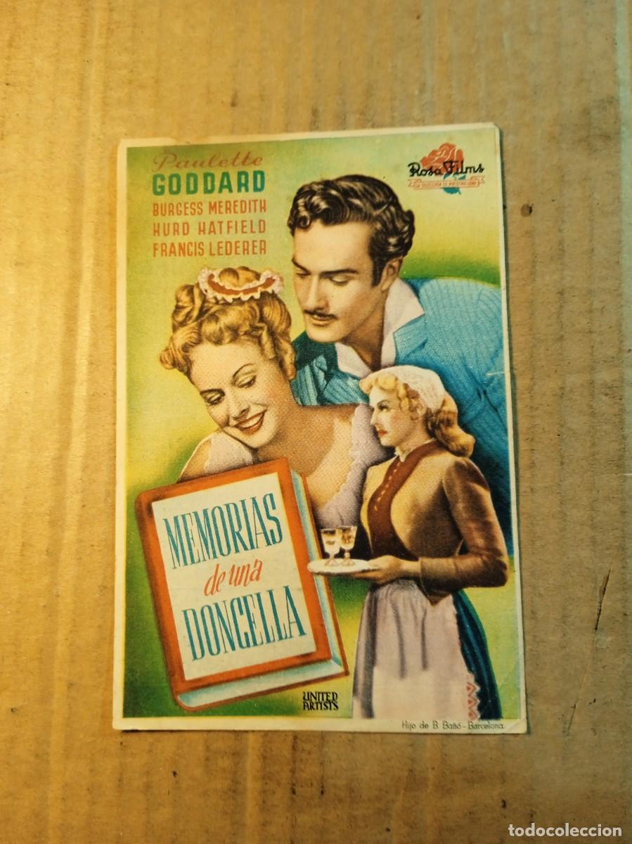 Cine: FOLLETO DE MANO CON PUBLICIDAD MEMORIAS DE UNA DONCELLA