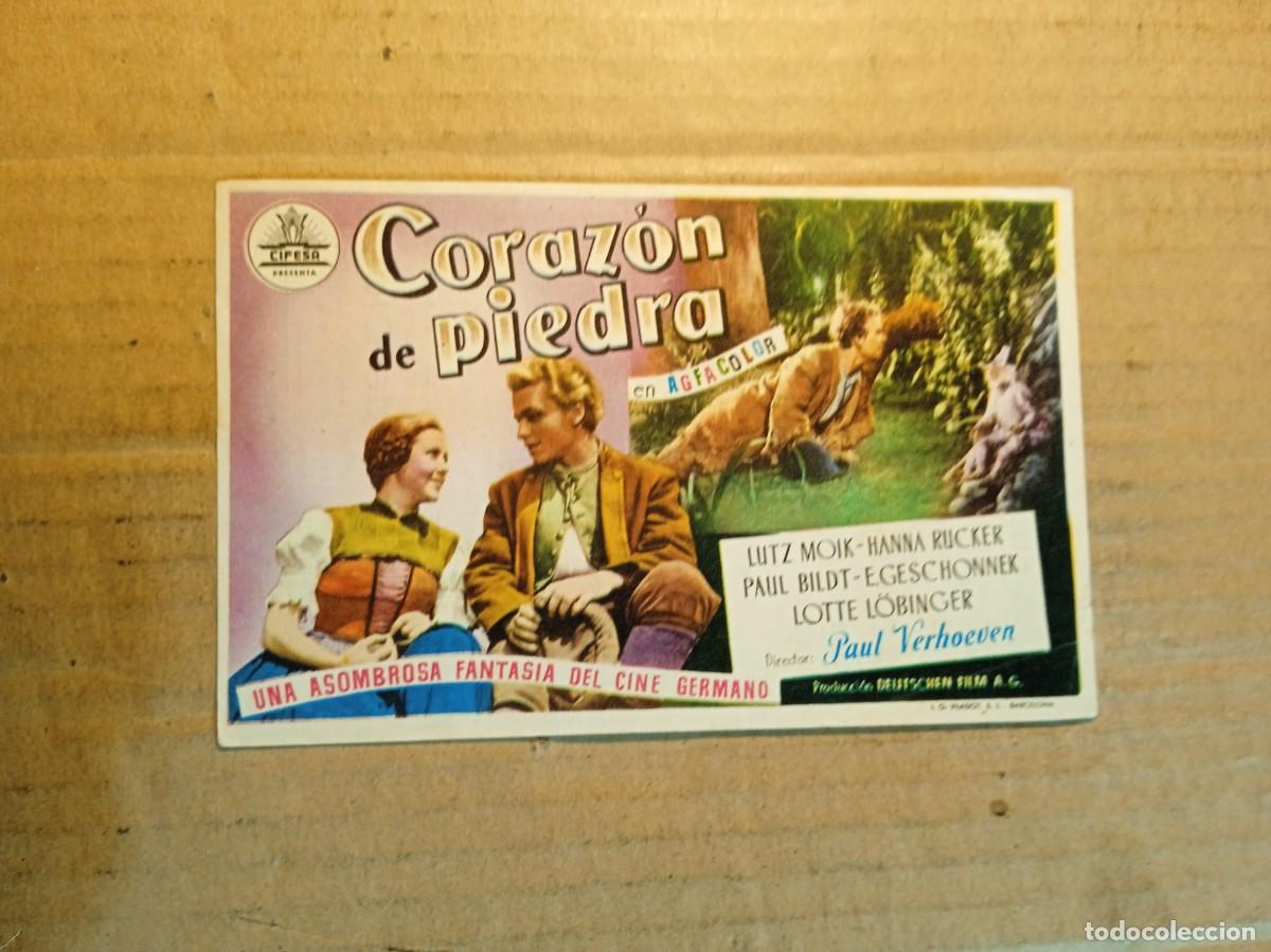 Cine: FOLLETO DE MANO CON PUBLICIDAD CORAZON DE PIEDRA