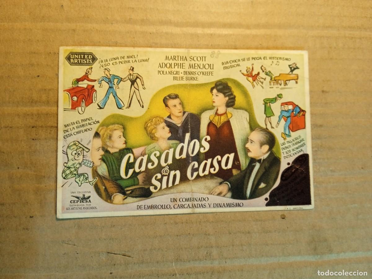 Cine: FOLLETO DE MANO CON PUBLICIDAD CASADOS SIN CASA
