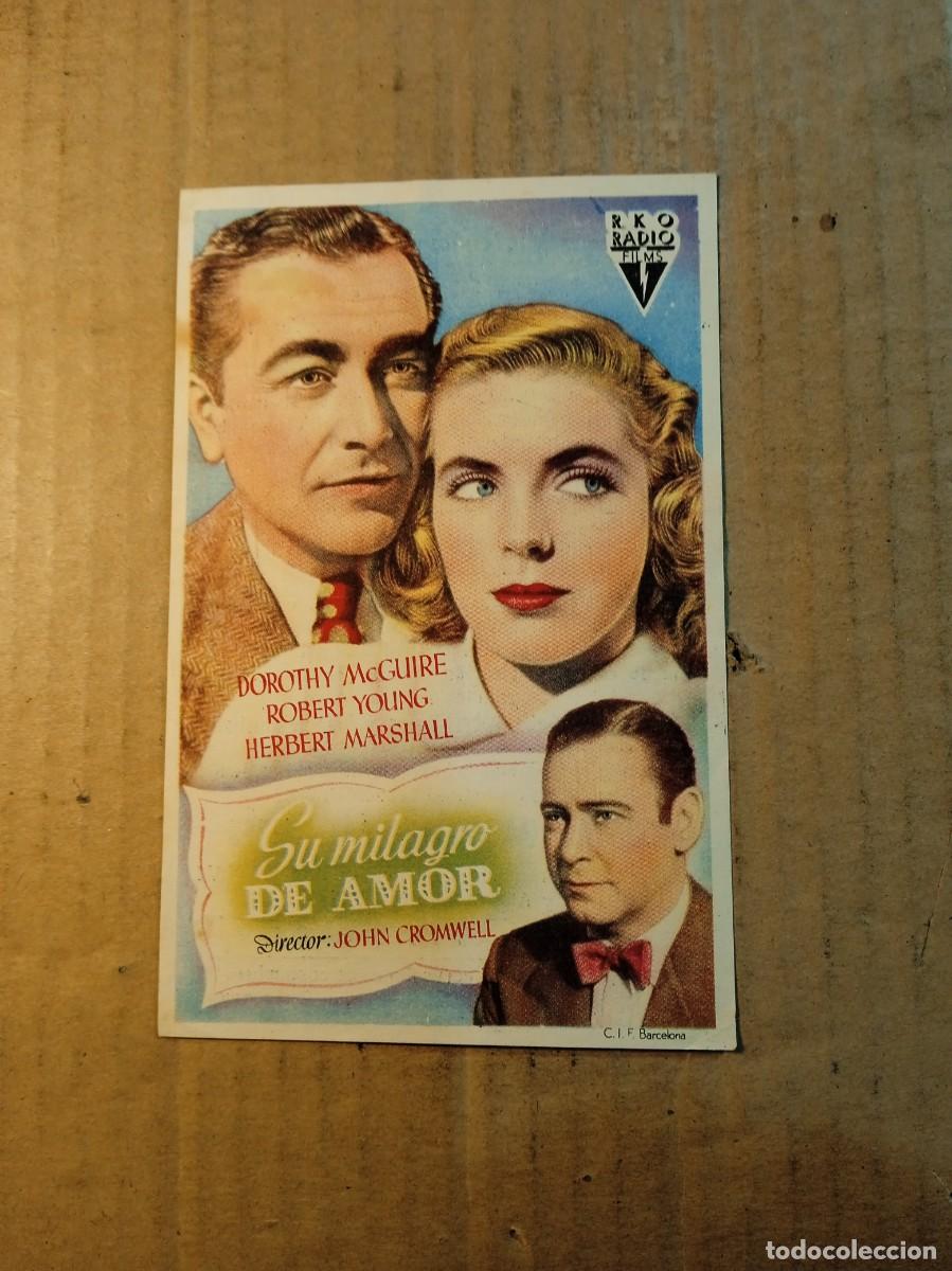 Cine: FOLLETO DE MANO CON PUBLICIDAD SU MILAGRO DE AMOR