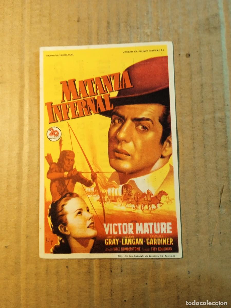 Cine: FOLLETO DE MANO CON PUBLICIDAD MATANZA INFERNAL