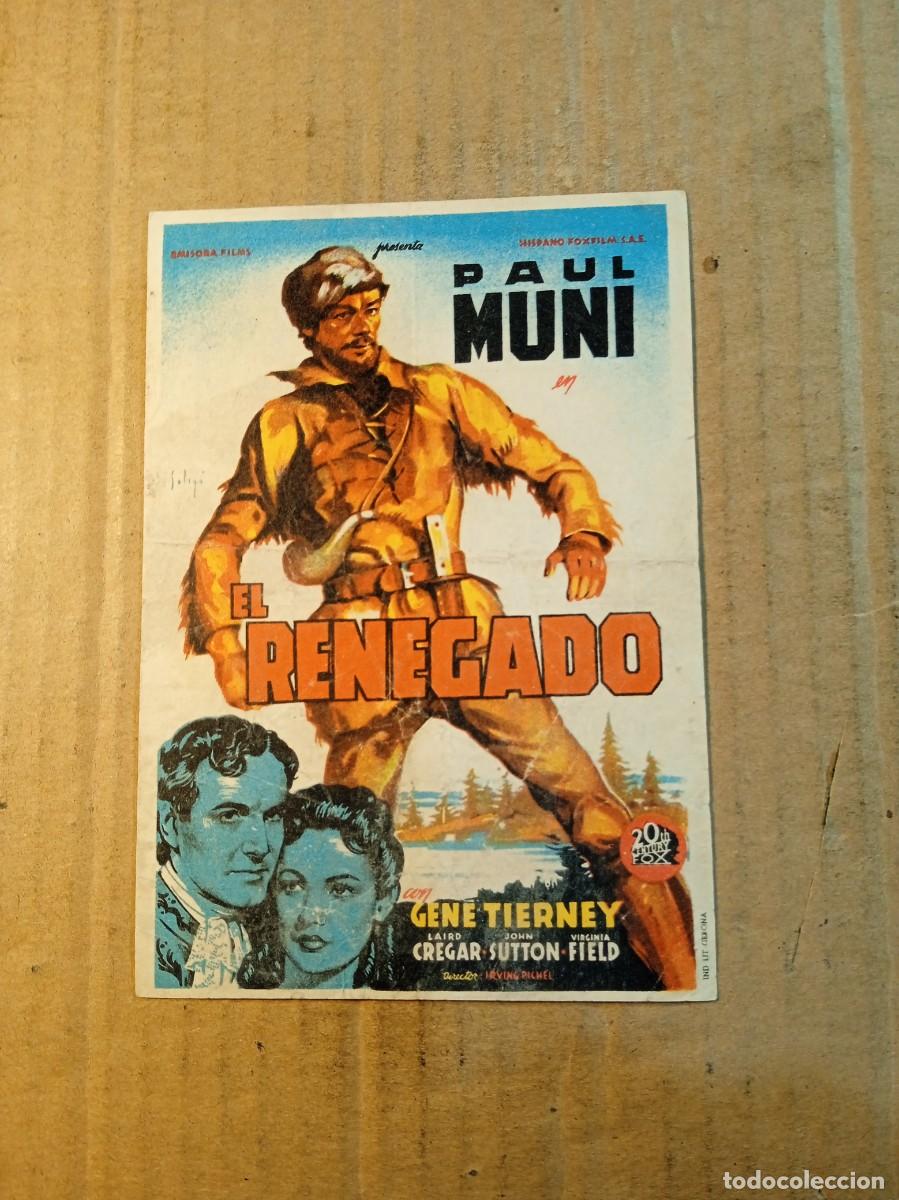 Cine: FOLLETO DE MANO CON PUBLICIDAD EL RENEGADO