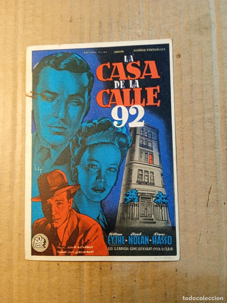 Cine: FOLLETO DE MANO CON PUBLICIDAD LA CASA DE LA CALLE 92