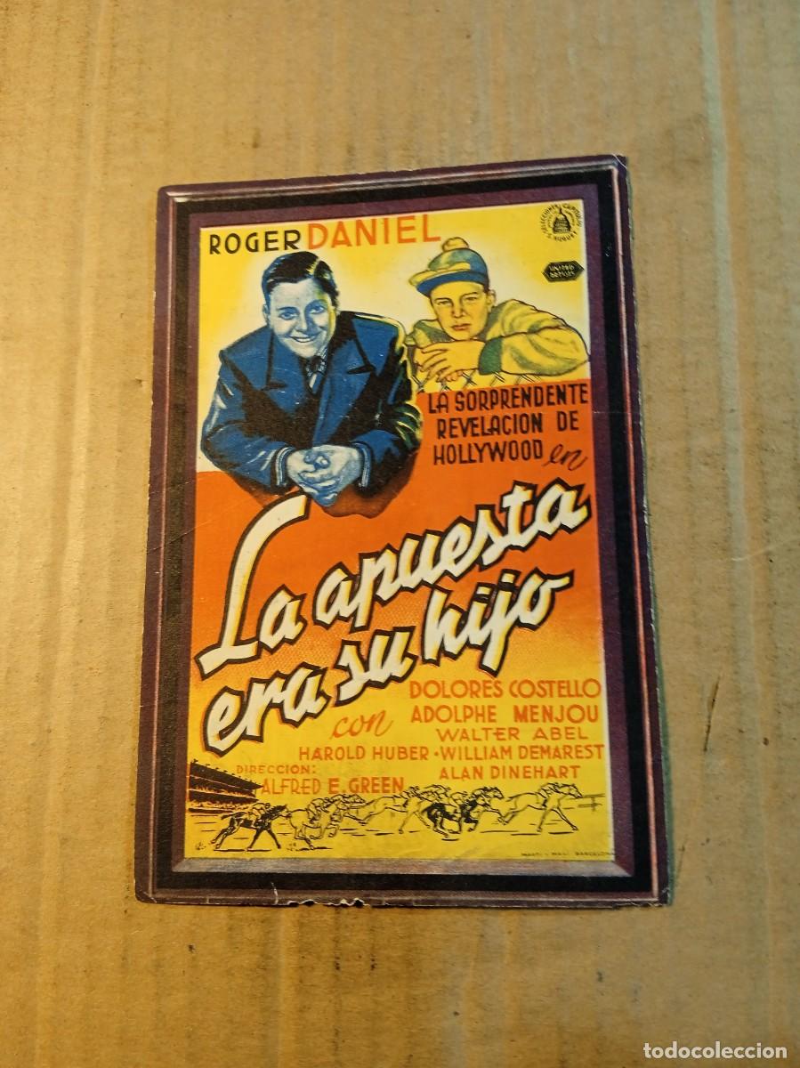Cine: FOLLETO DE MANO CON PUBLICIDAD LA APUESTA ERA SU HIJO