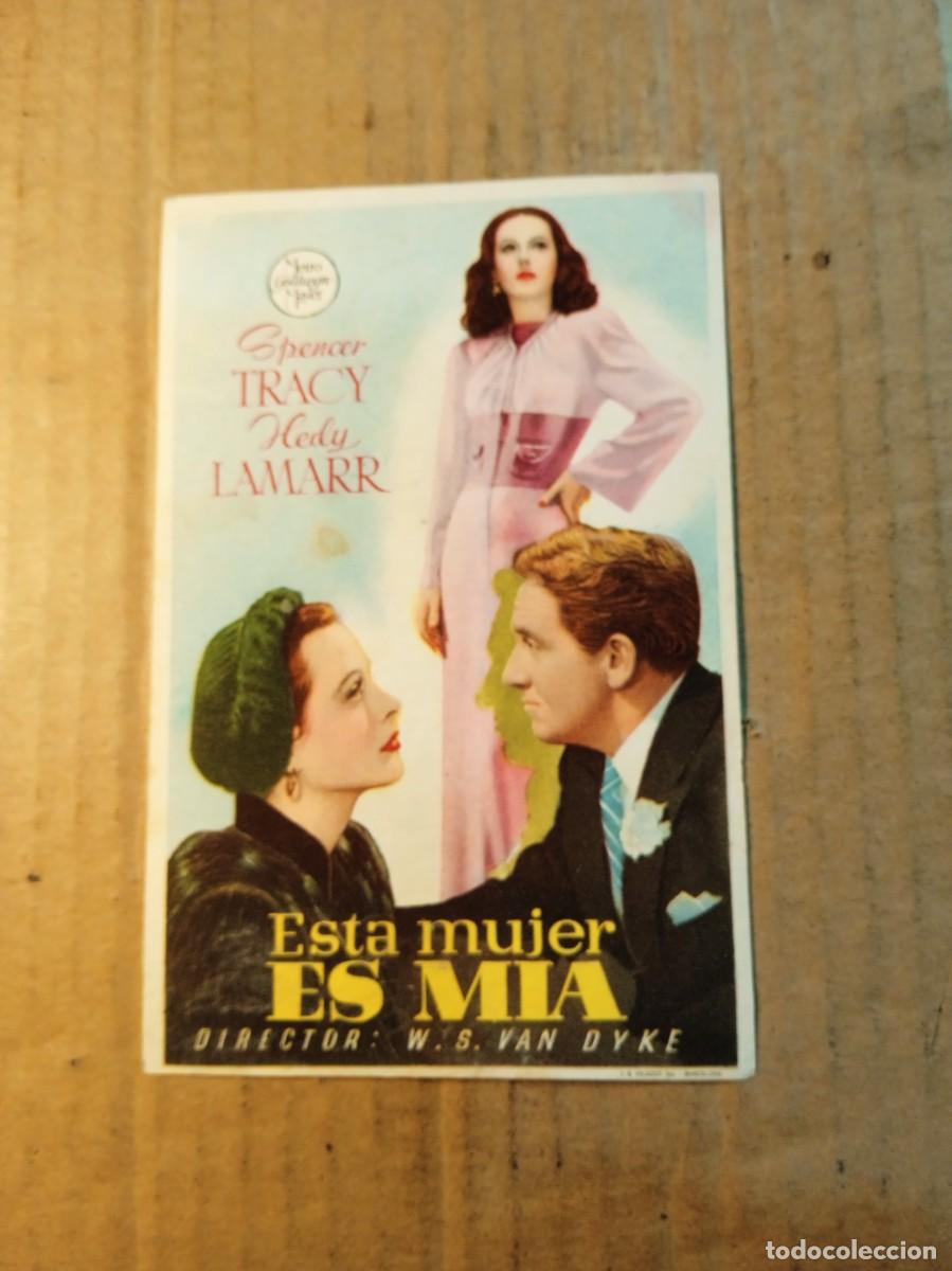 Cine: FOLLETO DE MANO CON PUBLICIDAD ESTA MUJER ES MIA