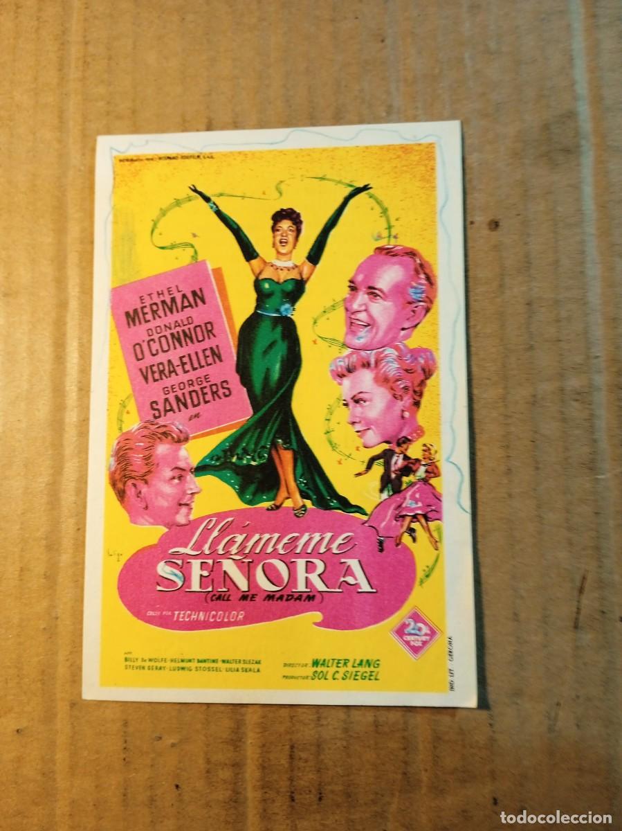 Cine: FOLLETO DE MANO CON PUBLICIDAD LLAMAME SE&Ntilde;ORA