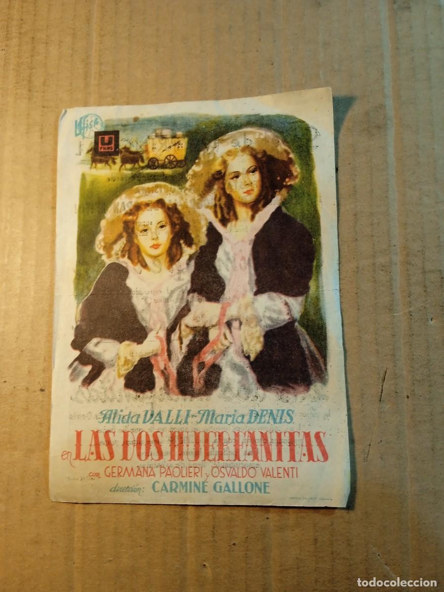 Cine: FOLLETO DE MANO CON PUBLICIDAD LAS DOS HUERFANITAS