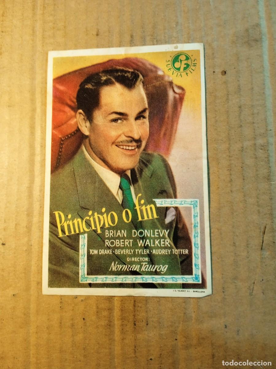 Cine: FOLLETO DE MANO CON PUBLICIDAD PINCIPIO O FIN