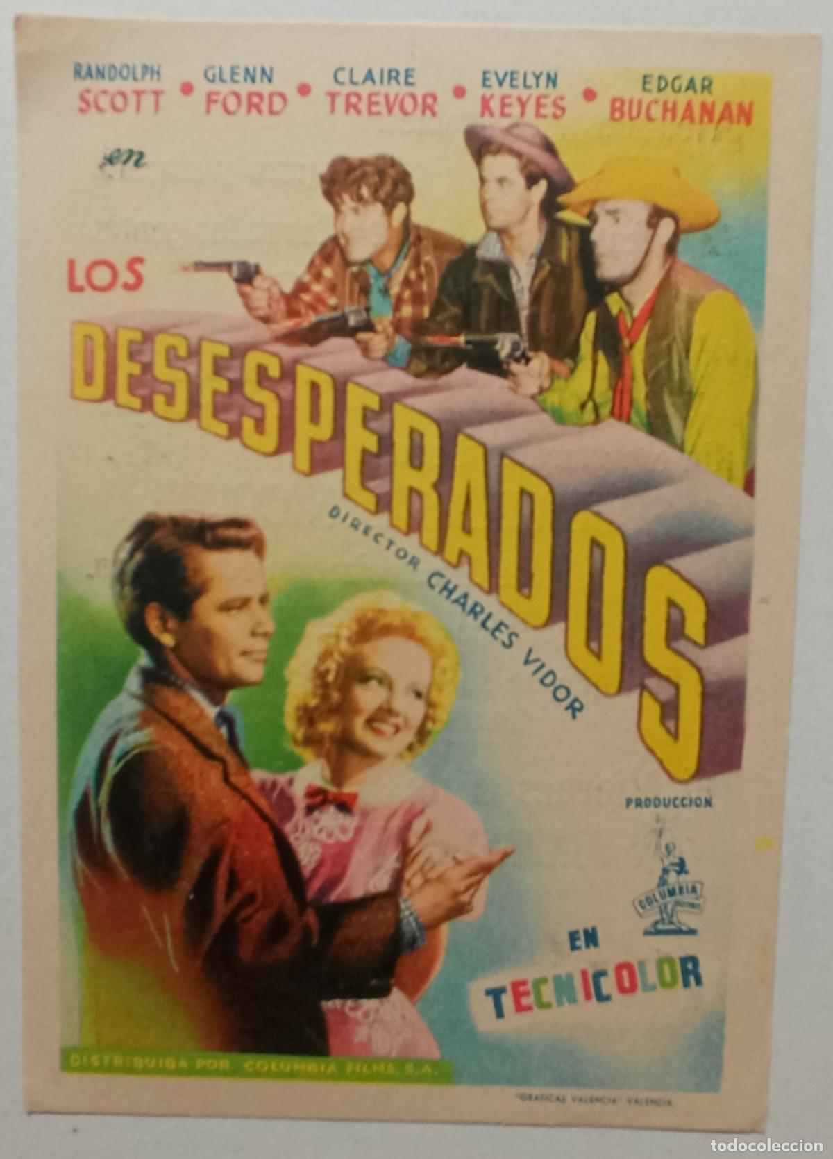Cine: PROGRAMA DE CINE. RANDOLPH SCOTT. GLENN FORD. LOS DESESPERADOS. CINE CUY&Aacute;S. LAS PALMAS