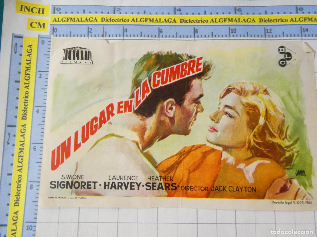 Cine: PROGRAMA DE MANO. PEL&Iacute;CULA UN LUGAR EN LA CUMBRE. PUBLICIDAD CINE ALB&Eacute;NIZ M&Aacute;LAGA. 212