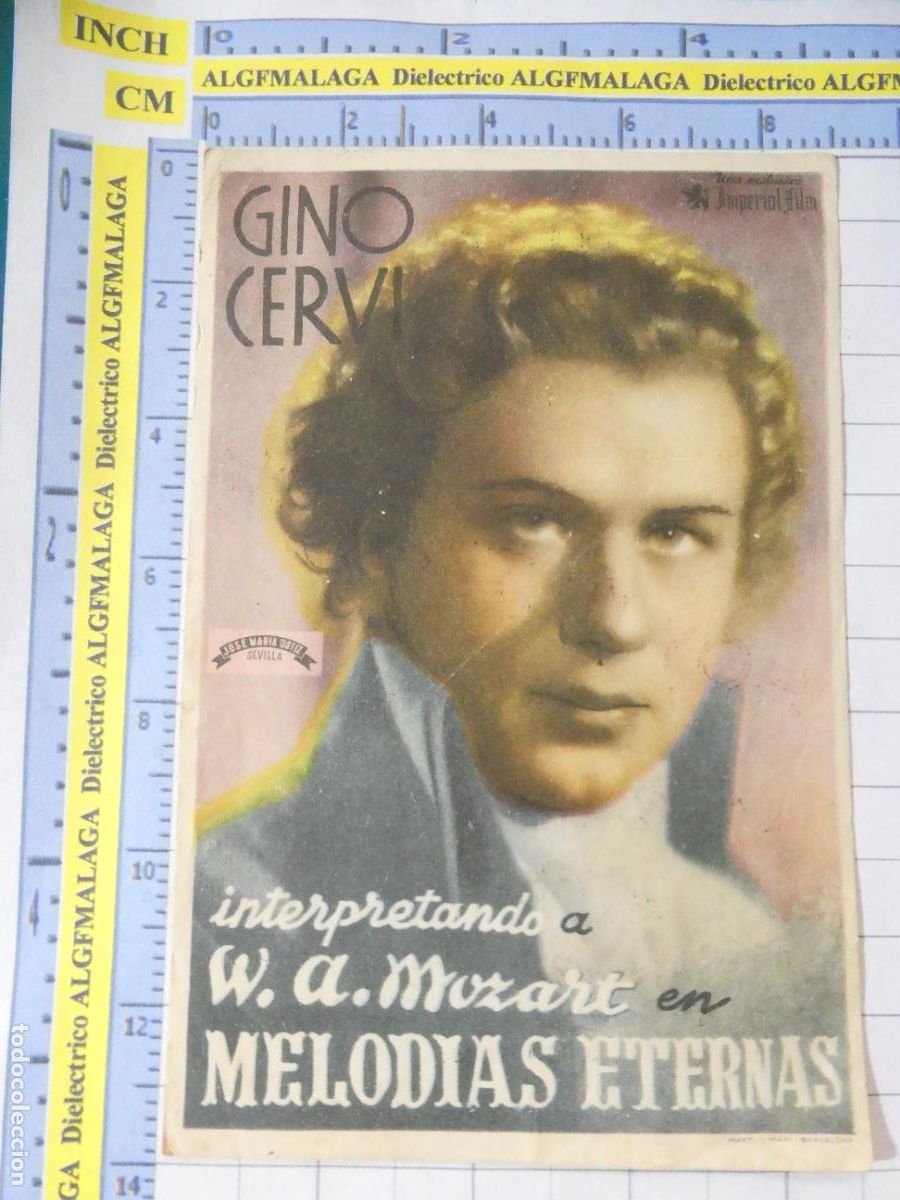 Cine: PROGRAMA DE MANO. PEL&Iacute;CULA MELOD&Iacute;AS ETERNAS. PUBLICIDAD CINE GOYA M&Aacute;LAGA 1943. 215