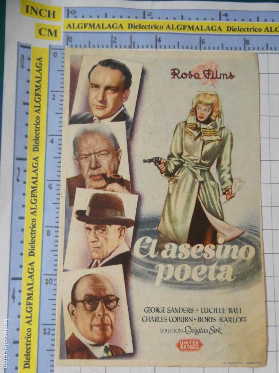 Cine: PROGRAMA DE MANO. PEL&Iacute;CULA EL ASESINO POETA PUBLICIDAD M&Aacute;LAGA CINEMA. 220