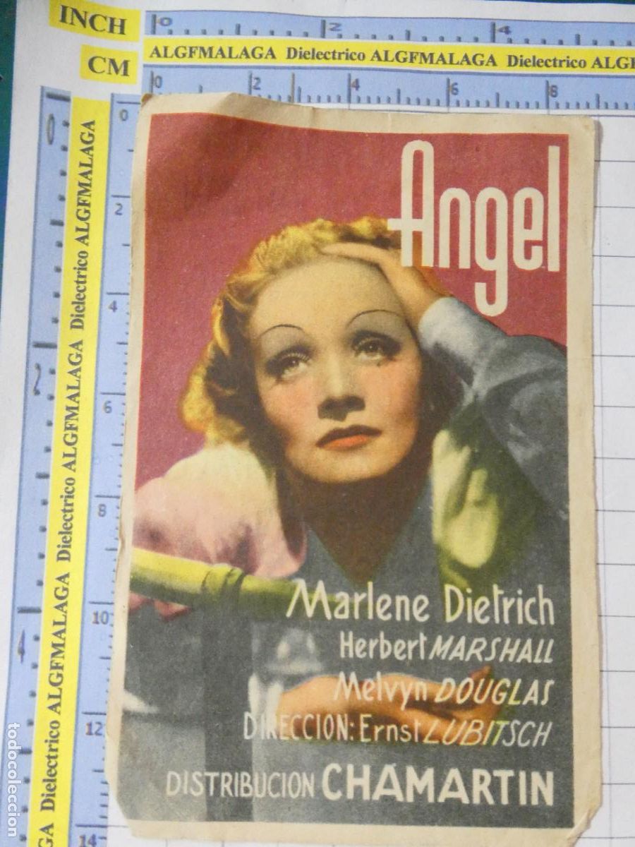 Cine: PROGRAMA DE MANO. PEL&Iacute;CULA &Aacute;NGEL DE MARLENE DIETRICH. PUBLICIDAD CINE ECHEGARAY. 224