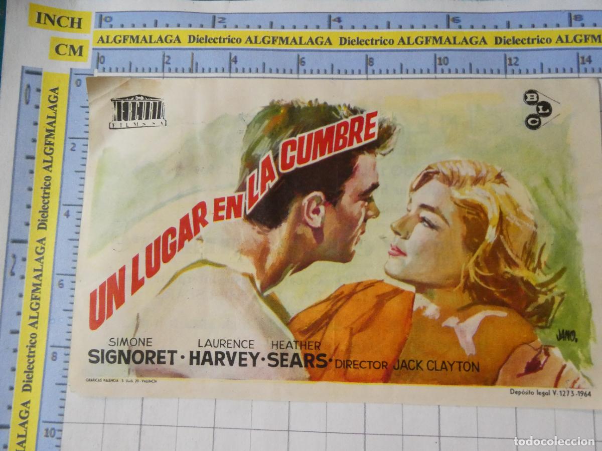 Cine: PROGRAMA DE MANO. PEL&Iacute;CULA UN LUGAR EN LA CUMBRE. PUBLICIDAD CINE ALB&Eacute;NIZ M&Aacute;LAGA. 226